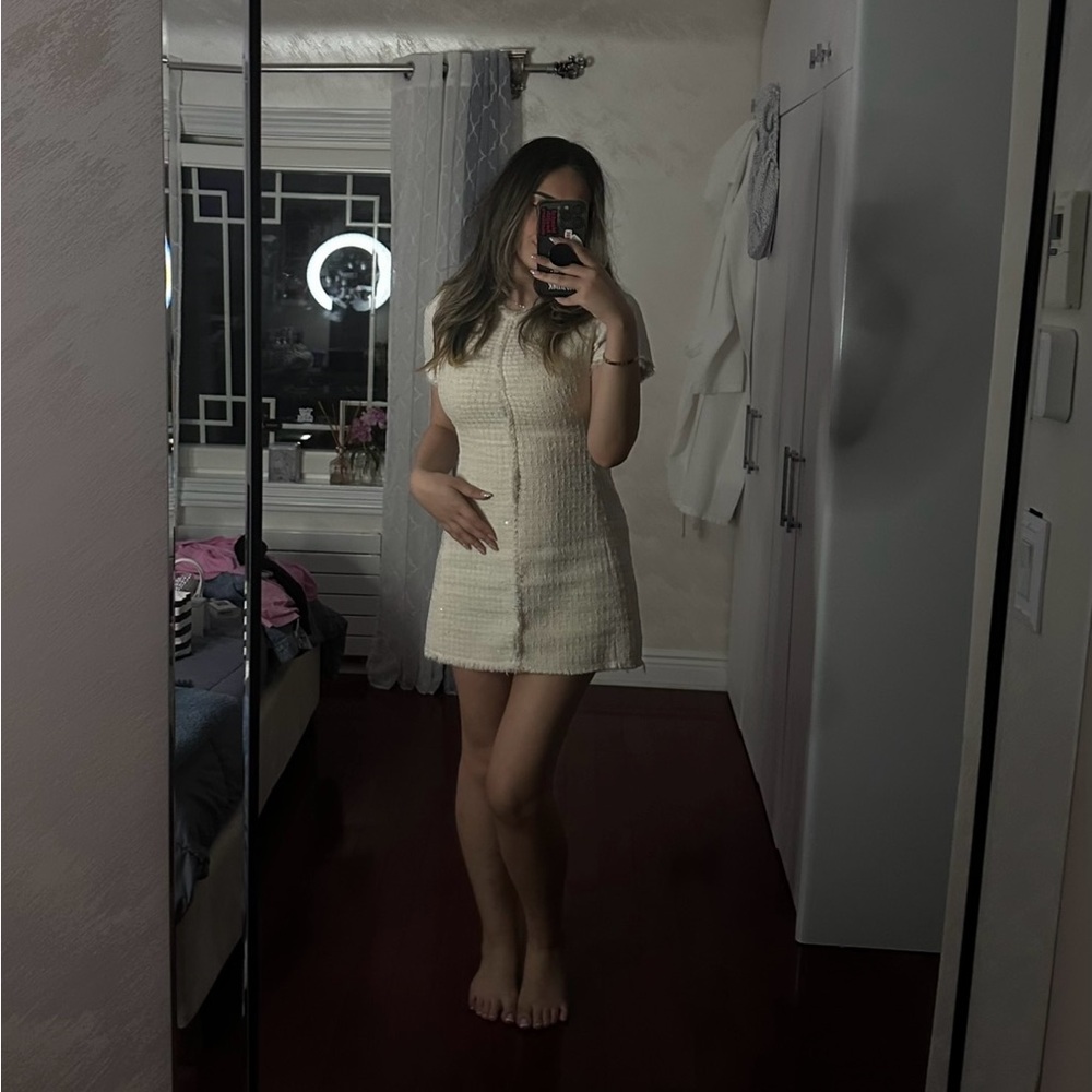 Zara Cream Chanel Vintage Looking Dress